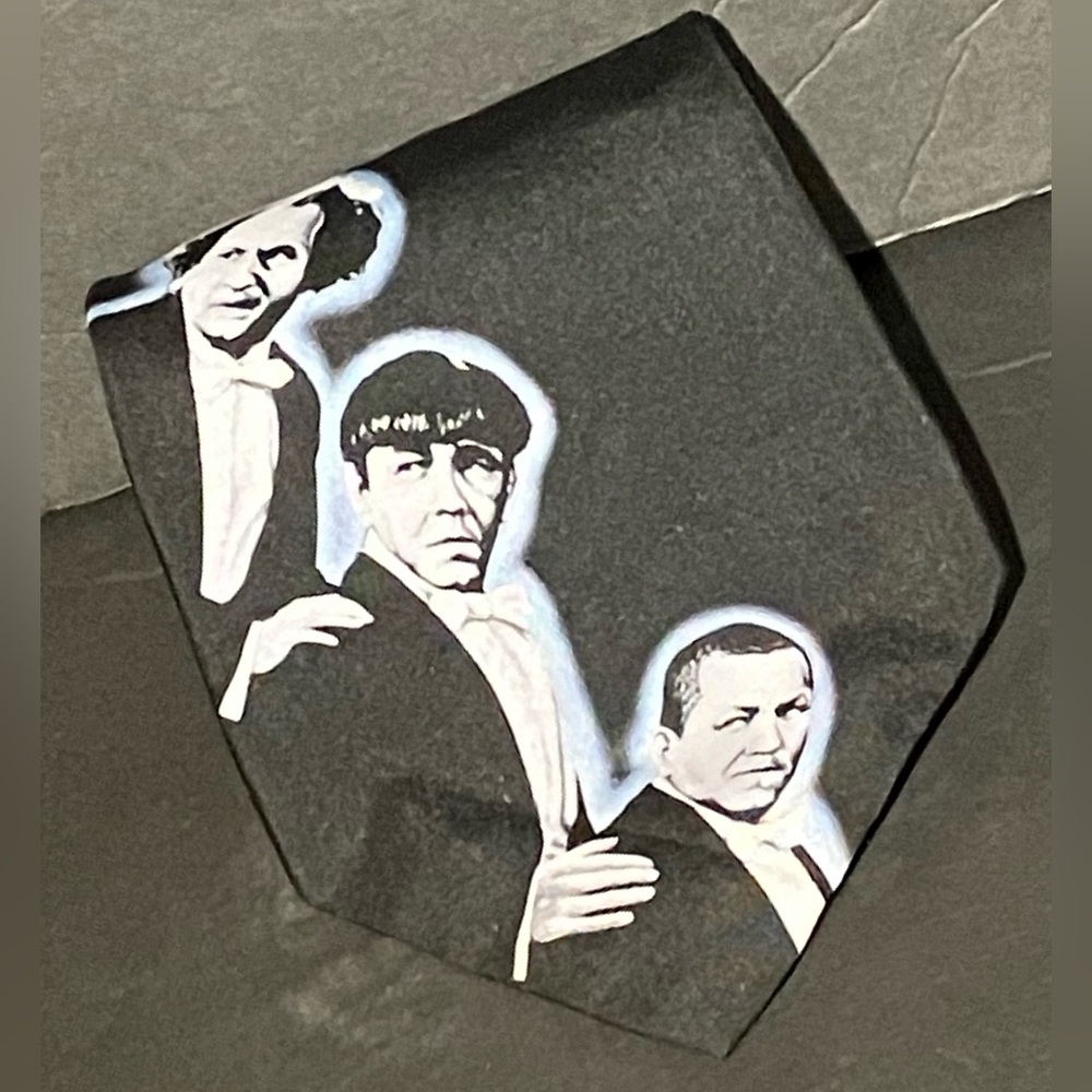 Vintage WallyWear Three Stooges Curly Larry Moe Comedy Men's Novelty Neck Tie